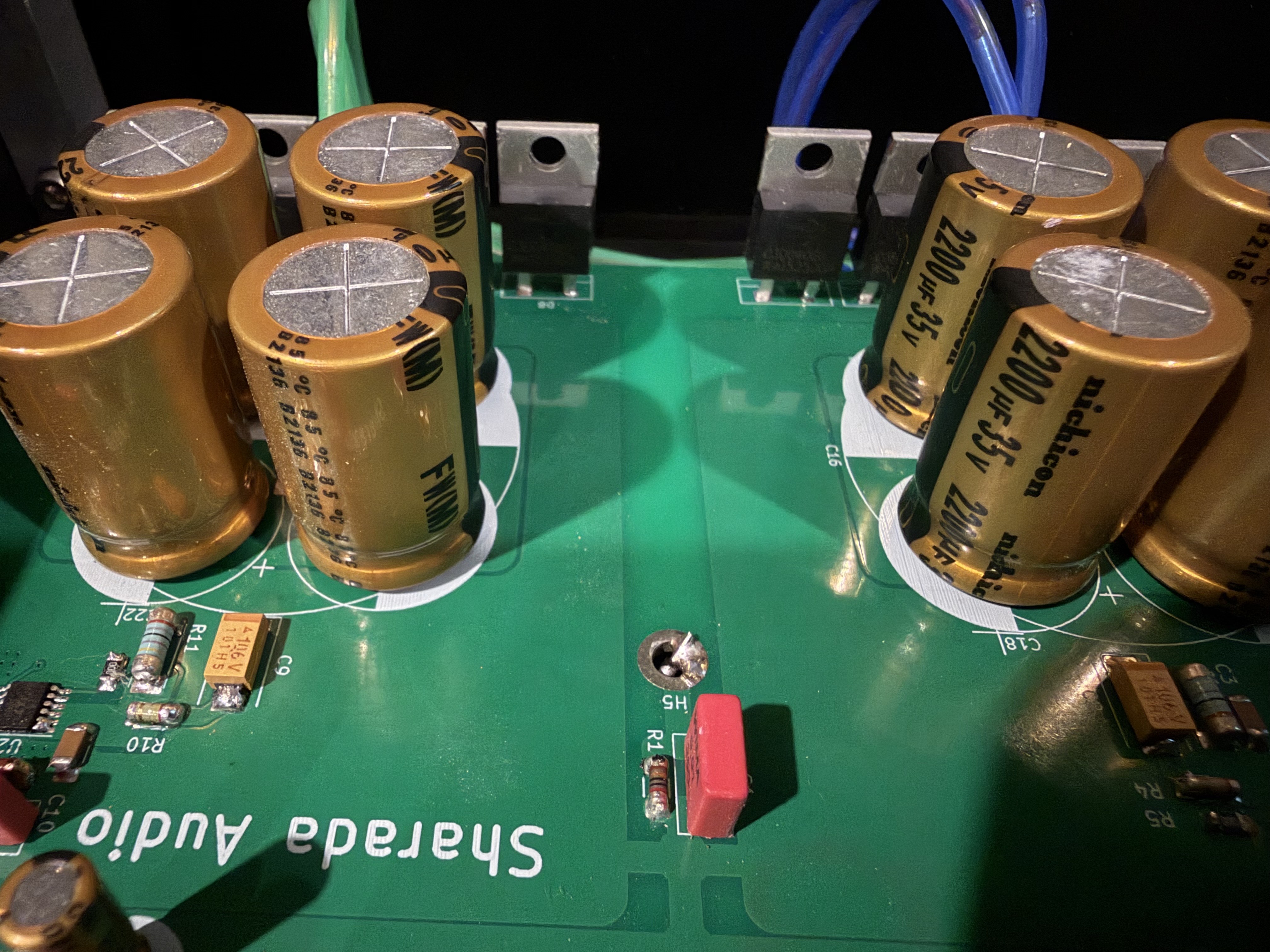 Low-ESR capacitors in the Level 1 Sharada Audio Ethernet Regenerator linear power supply